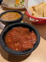 Chips Salsa and Bean Dip